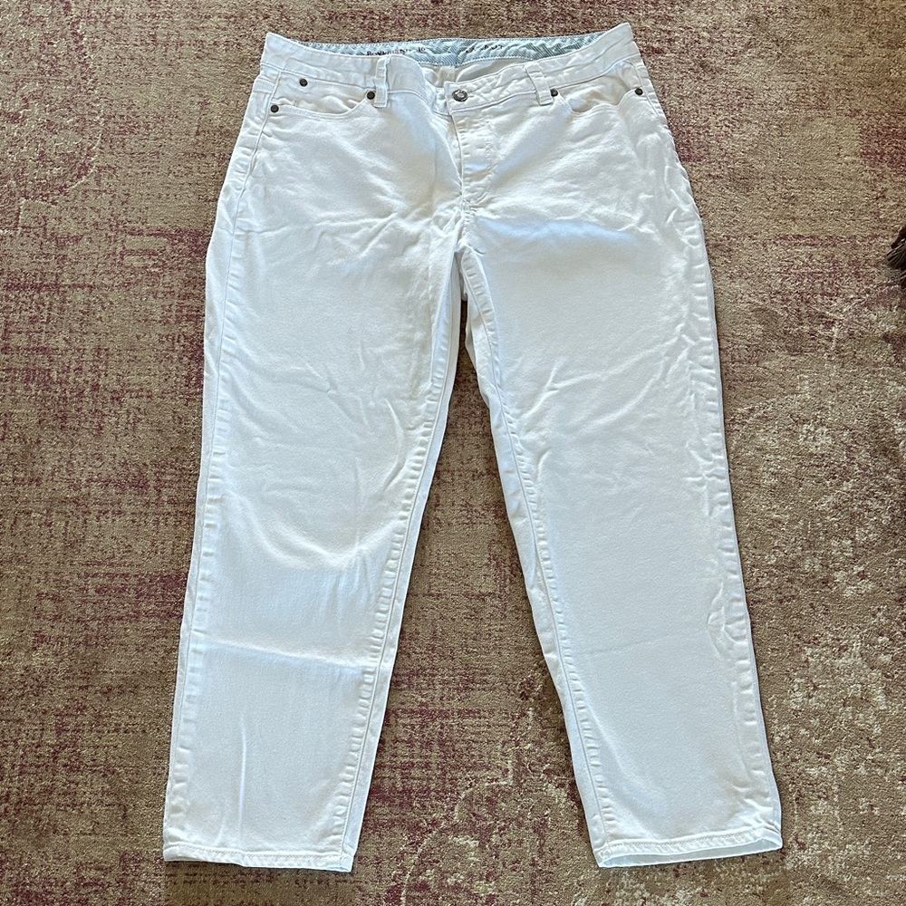Talbots Crisp White Boyfriend Jeans size 16